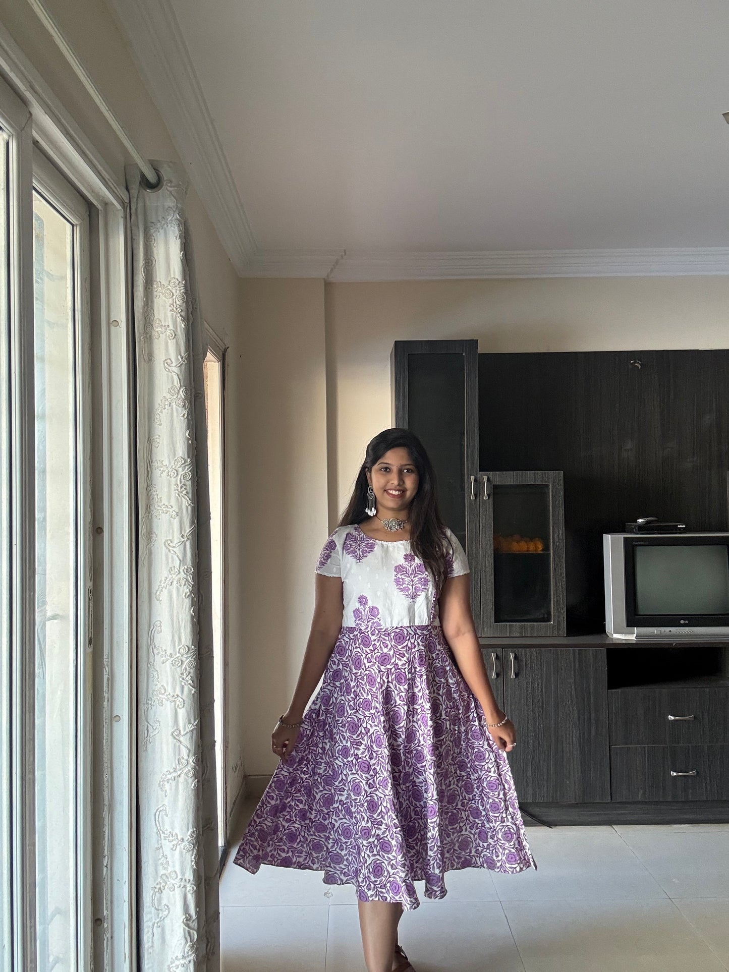 Lavender floral dress