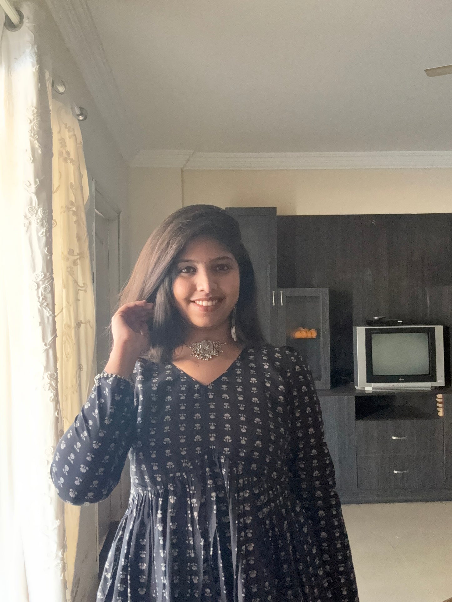 Alia cut small lotus print tops