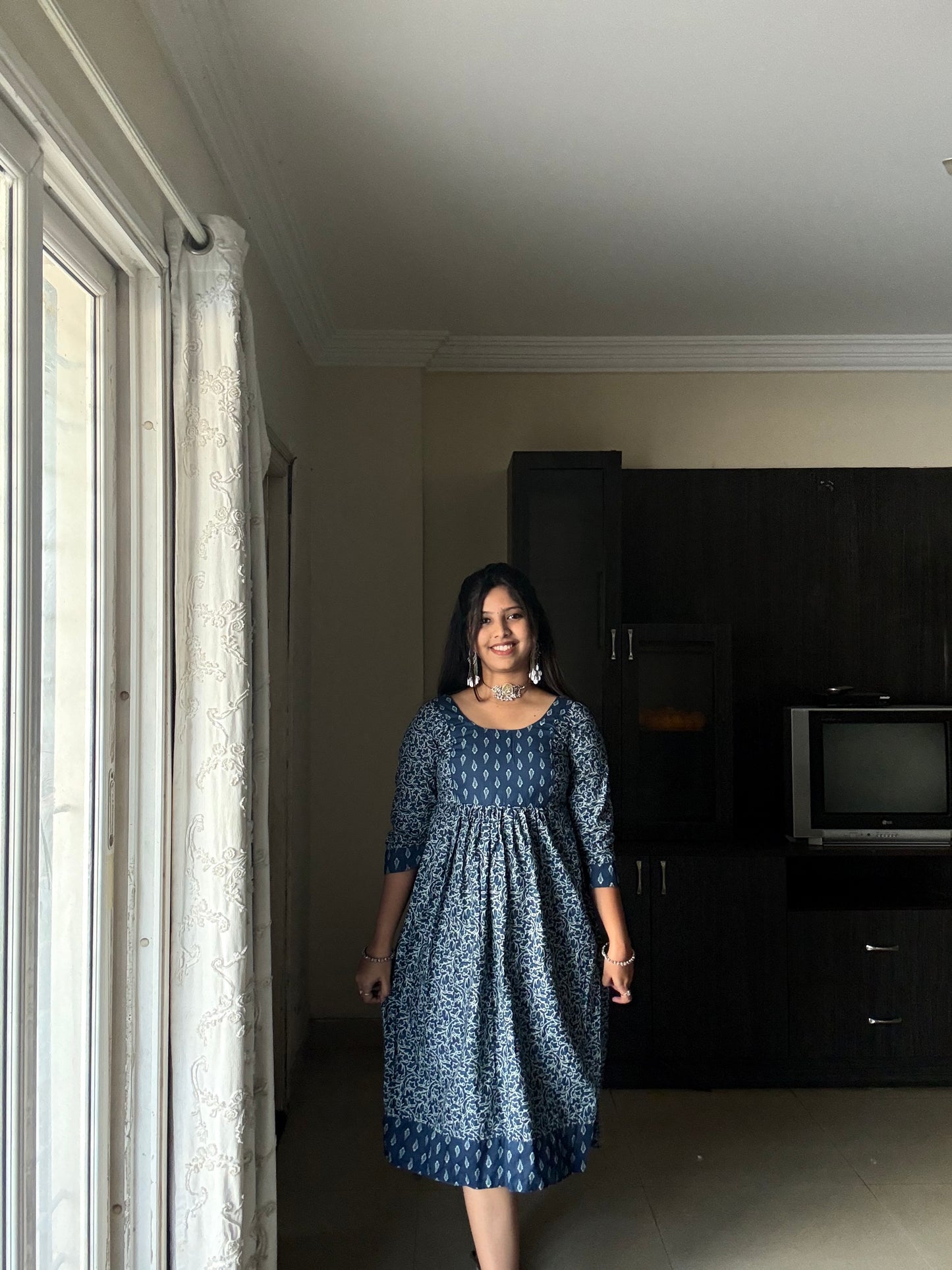 Indigo kurti mix match