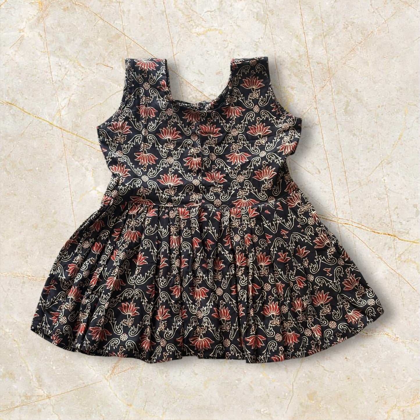 Lotus printed kids frock