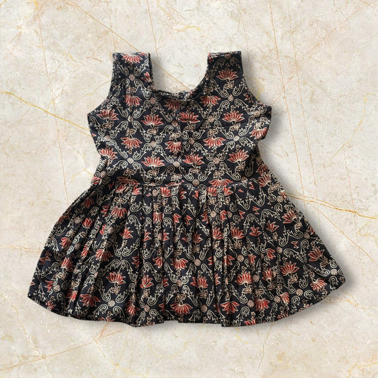 Lotus printed kids frock