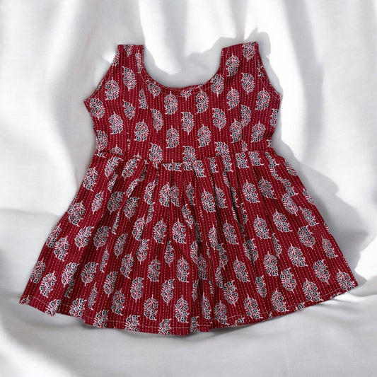 Red elora kids frock