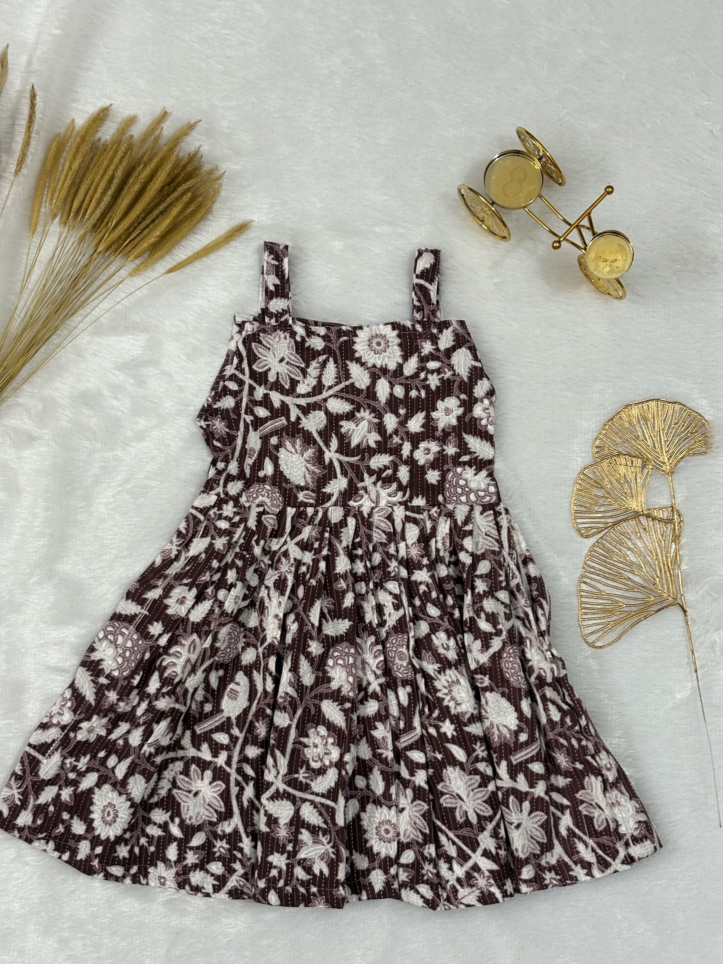 Majantha Handblock printed kids frock